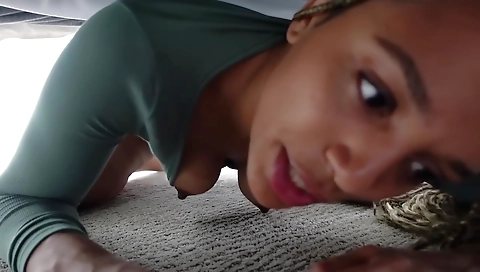 Amateur girl gets cum on after a fun night of play