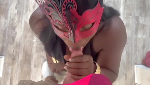 Ebony brunette with a big ass fucked in her mouth and pussy