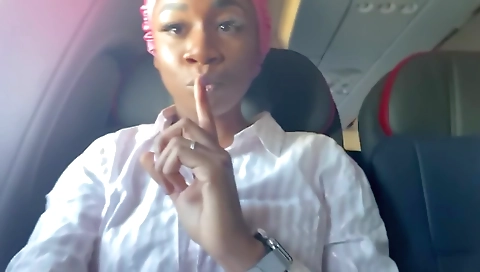 Ebony beauty showing her tits to my boyfriend in one video