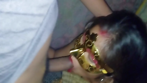 Indian bhabi is deep throated and her ass is shown