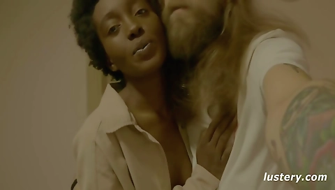 Ebony babe gets her tight ass rammed in this hardcore porn