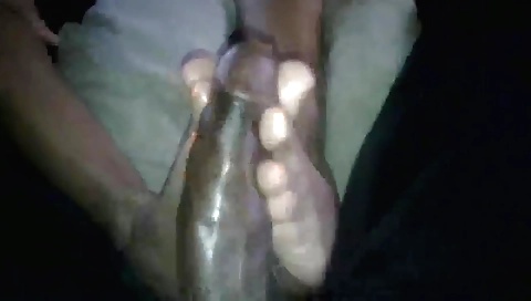 Black ebony babe with hot feet sucking a huge dick