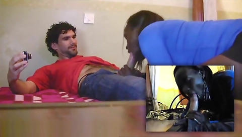 Ebony girl is fucking with her boyfriend in the missionary position