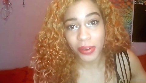 Ebony girl with a large booty stretching in a red head movie