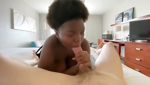 Ebony sex tape deepthroated blowjob and hardcore sex