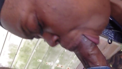 A brunette milf with a large natural tits and a deep throat