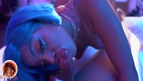 Ebony babe gets fucked on camera with a big black dick