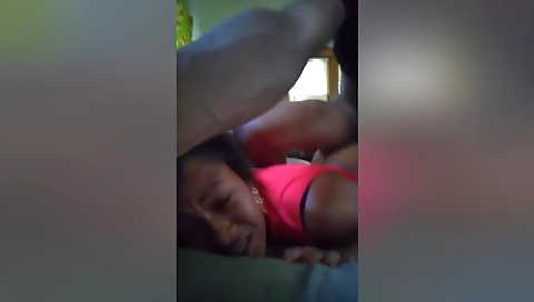 Ebony babe with a nice body is showing off in a video