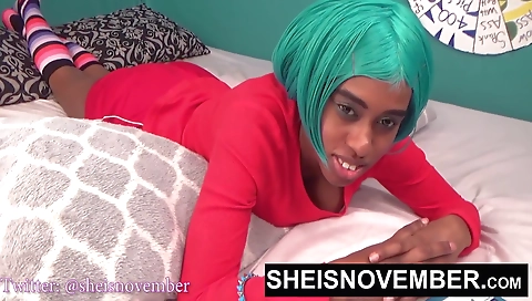 Ebony girl with a big ass and a big ass in the shower