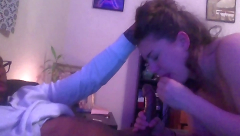 Ebony slut takes my dick deep throat and then fucks it in her ass