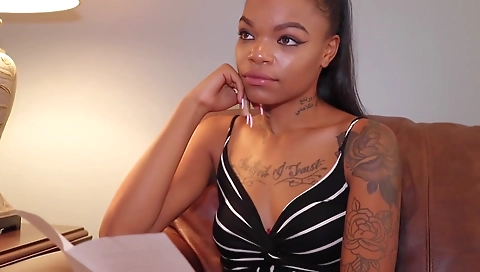 Horny babe and ebony girl in the shower and then on the bed