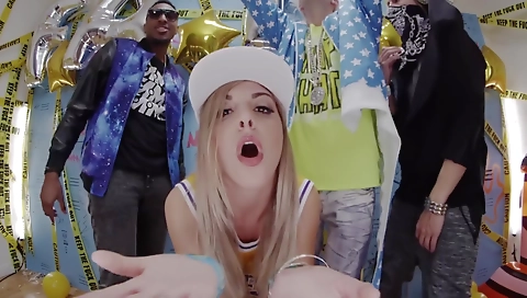 Hot ebony milf fucked hard by a young red head teen