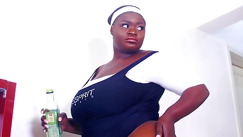 My ebony and black stepbrother's cock is fucked by me