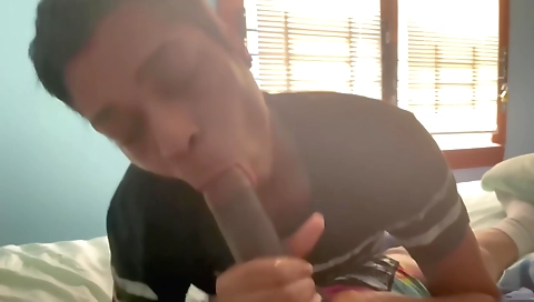 Ebony whore takes a blowjob and gets her man's dick