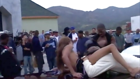 Ebony teen with a sexy face and big booty at the party