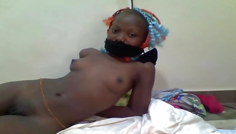 Ebony lady in camera porn gets her ass caught in bondage