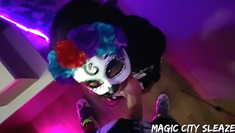 Ebony brunette gets her pussy pounded by black lover