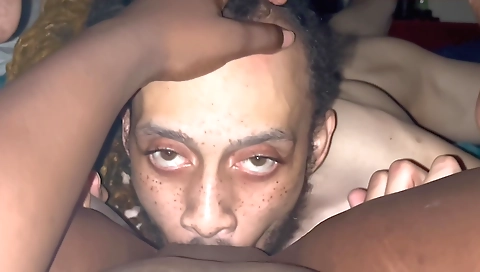 Hot ebony chick shows bestfriend what she is capable of