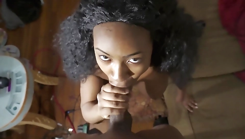 Black guy with a huge black dick fucks a brunette girl