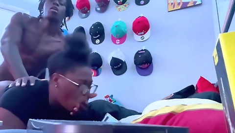 Amature black webcam video with a big cock and a big ass